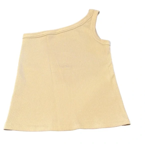 Fabletics Cream Ariah Seamless One Shoulder Athletic Tank Top - Picture 2 of 6